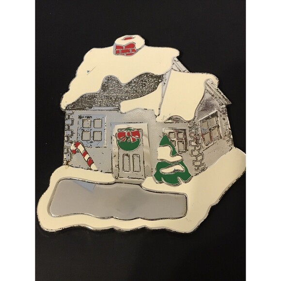 Vintage Wm. A Rogers Home for the Holidays Engraveable Drink Coaster Set of 4 - Picture 4 of 8